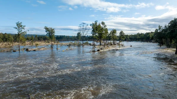 Дронові Аерофотознімки Сильного Затоплення Річки Непін Заплави Пенріті Новий Південний — стокове фото