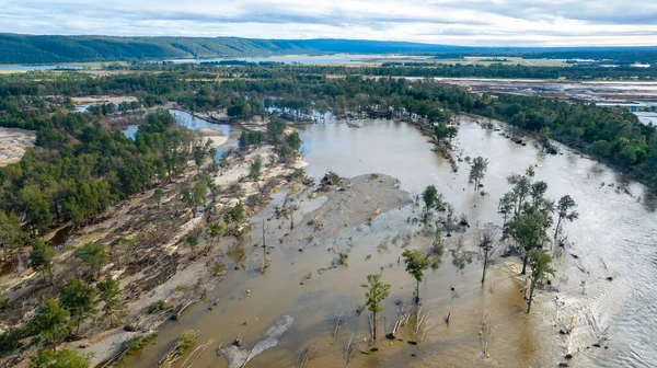 Дронові Аерофотознімки Сильного Затоплення Річки Непін Заплави Пенріті Новий Південний — стокове фото