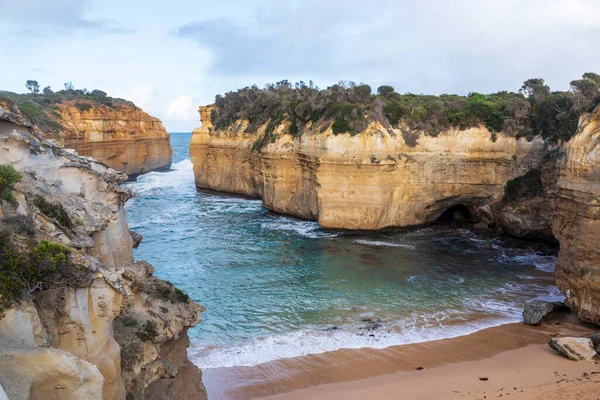 Photograph Rock Formations Interesting Scenery Loch Ard Gorge Port Campbell — Stock Photo, Image
