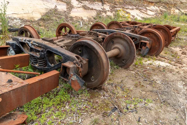 Fotografía Viejos Oxidados Vagones Tren Fuera Servicio Que Han Sido — Foto de Stock