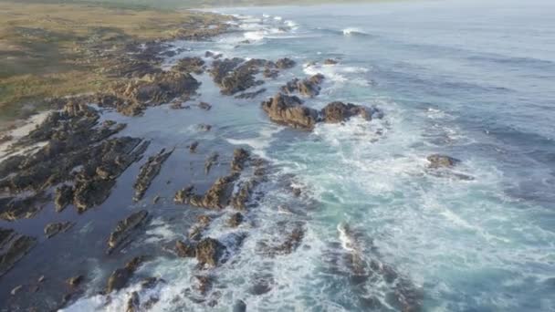 Дронові Аерофотознімки Міцного Скелястого Узбережжя Затоки Фіцморіс Острові Кінг Тасманія — стокове відео