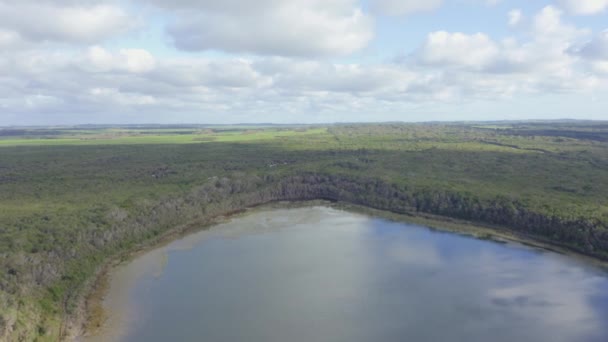 Drone Luchtbeelden Van Martha Lavinia Lagoon Aan Oostkust Van King — Stockvideo