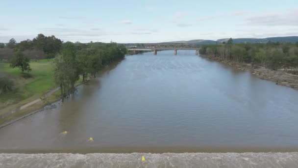 Imagens Aéreas Drones Inundações Severas Danos Costa Rio Nepean Perto — Vídeo de Stock
