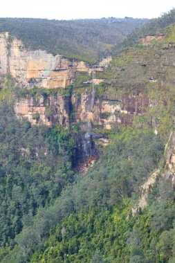 Yeni Güney Galler 'deki Blackheath yakınlarındaki Grose Vadisi' nde çağlayan manzaralı bir şelalenin fotoğrafı..