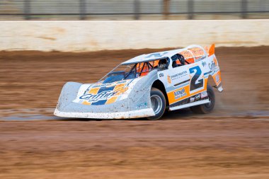 SYDNEY, NEW SOUTH WALES, AUSTRALIA - October 5, 2024: Driver Daniel Cassidy in the Late Models Series event at the Sydney International Speedway in Eastern Creek, NSW, Australia. clipart