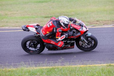 SYDNEY, NEW SOUTH WALES, AUSTRALIA - 29 Mart 2025: Broc Pearson Avustralya 'nın Sidney Motor Parkı' nda Avustralya Superbike Şampiyonası 'nın 2. raundunda Ducati' de.
