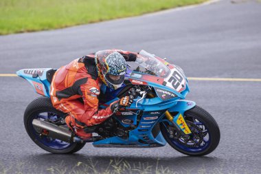 SYDNEY, NEW SOUTH WALES, AUSTRALIA - 29 Mart 2025: Jonathan Nahlous Avustralya 'nın Sidney Motor Parkı' nda Avustralya Superbike Şampiyonası 'nın 2. turunda Yamaha' da.