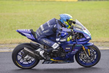 SYDNEY, NEW SOUTH WALES, AUSTRALIA - 29 Mart 2025: Avustralya 'nın Sidney Motor Parkı' nda Avustralya Superbike Şampiyonası 'nın 2. turunda Yamaha' da Max Stauffer.