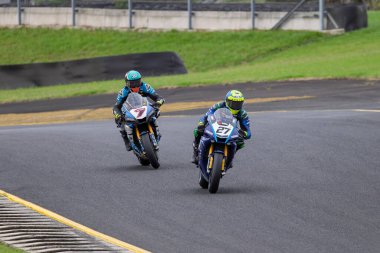 SYDNEY, NEW SOUTH WALES, AUSTRALIA - 29 Mart 2025: Avustralya 'nın Sidney Motor Parkı' nda Avustralya Superbike Şampiyonası 'nın 2. turunda Yamaha' da Max Stauffer.