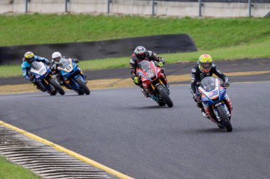 SYDNEY, NEW SOUTH WALES, AUSTRALIA - 29 Mart 2025: Avustralya 'nın Sidney Motor Parkı' nda Avustralya Superbike Şampiyonası 'nın 2. turunda Yamaha' da Ty Lynch.