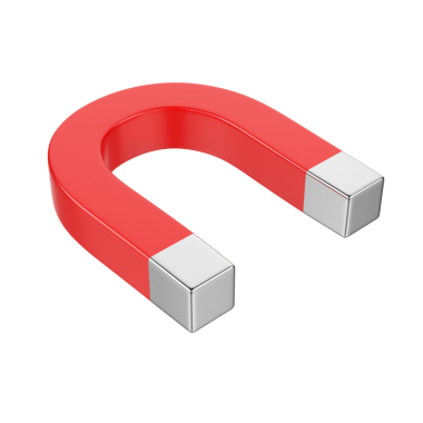 Kırmızı mıknatıs şeffaf arkaplanda izole edildi