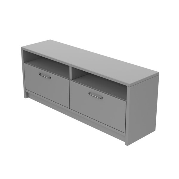 Gri TV standı şeffaf arkaplanda izole