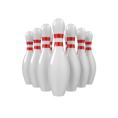 Bowling Pimleri Saydam arkaplanda izole edildi