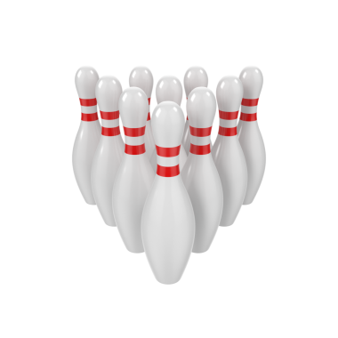 Bowling Pimleri Saydam arkaplanda izole edildi