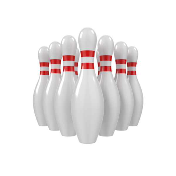 Bowling Pimleri Saydam arkaplanda izole edildi