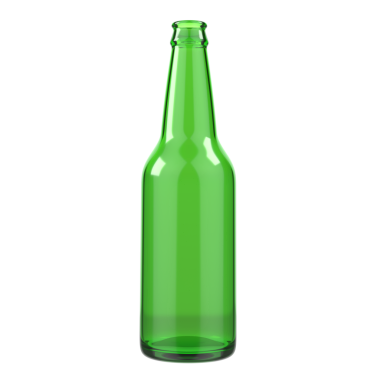 Yeşil Bira Şişesi şeffaf arkaplanda izole