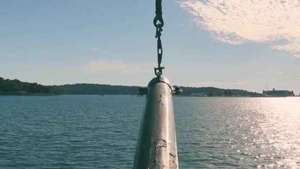 Uitzicht Het Water Vanuit Boeg Van Het Schip Bowsprit Het — Stockvideo