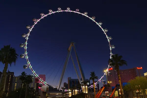 High Roller Pariserhjul Visas Skymningen Las Vegas Nevada Stockbild