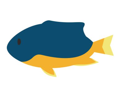 Chrysiptera in flat style. Beautiful underwater inhabitant.