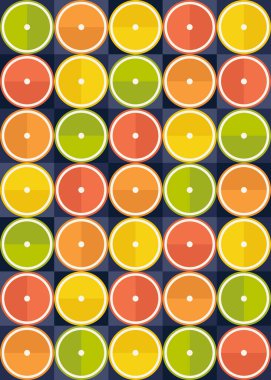 Abstract citrus poster. Placard design in flat style.