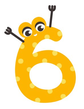 Çizgi film figürü altı. Komik karakter..