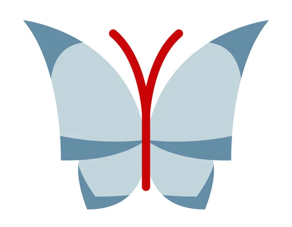 Pillangó Felülnézet Gyönyörű Rovar Lapos Stílusban — Stock Vector
