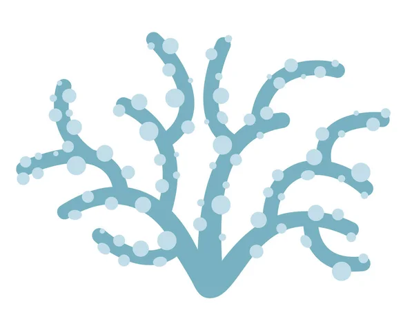 Coral Azul Estilo Plano Elemento Design Bonito —  Vetores de Stock