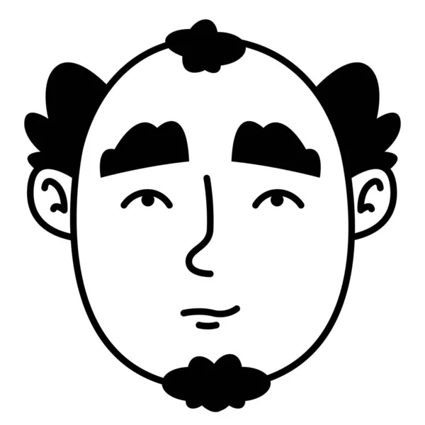눈썹을 사람의 초상화 남성의 앞머리 — 스톡 벡터