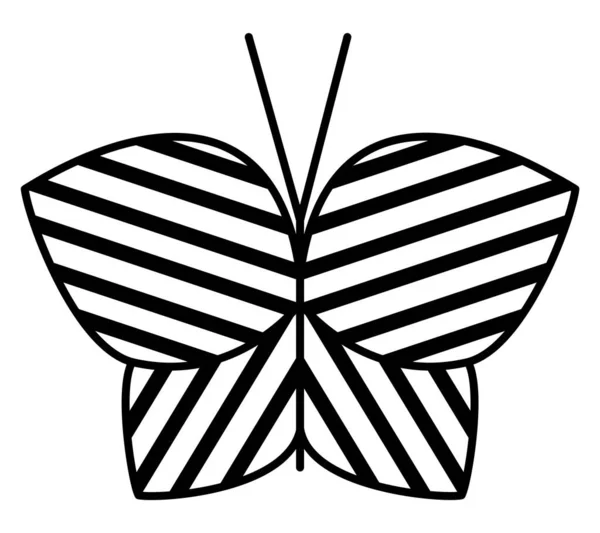 Abstracte Vlinder Bovenaanzicht Mooi Insect Omtrek Stijl — Stockvector