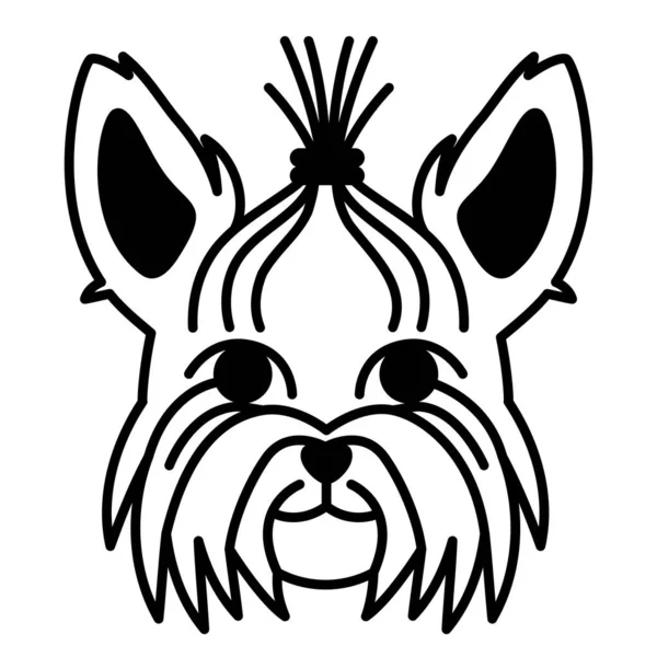 Kopf Des Yorkshire Terriers Netter Hund Outline Stil lizenzfreie Stockvektoren