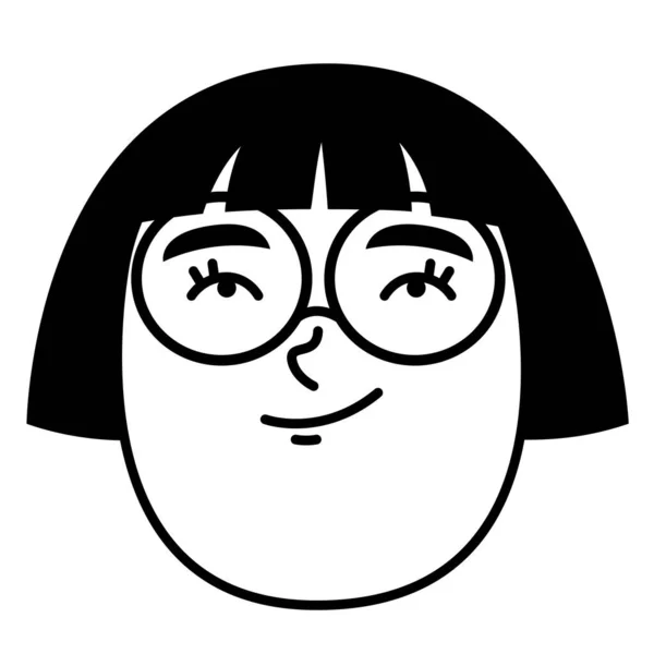 Retrato Mulher Com Óculos Visão Frontal Cabeça Feminina — Vetor de Stock
