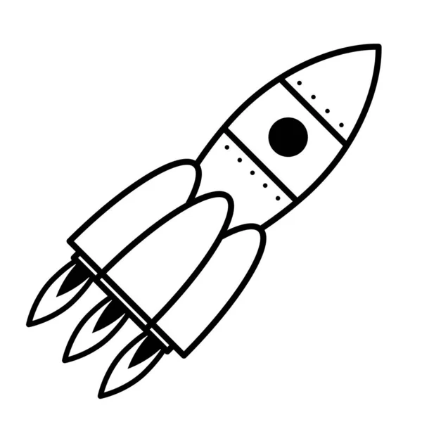 Ракета Тремя Двигателями Космический Корабль Очертаниях — стоковый вектор