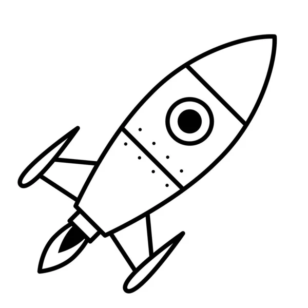 Foguete Espacial Voador Nave Espacial Estilo Esboço — Vetor de Stock