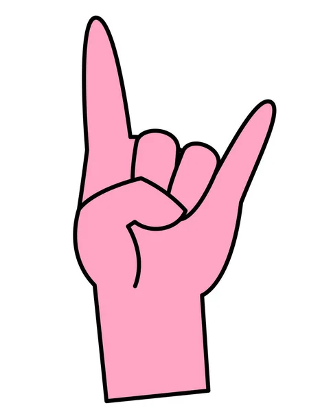 Σημάδι Από Κέρατα Σύμβολο Της Ροκ Μουσικής Lineal Επίπεδη Στυλ — Διανυσματικό Αρχείο