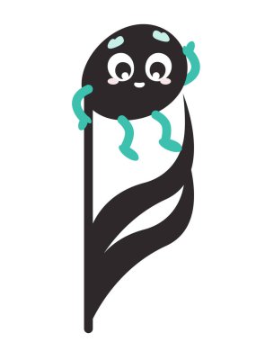 Şirin bir not. Çizgi film tarzında müzik sembolü.