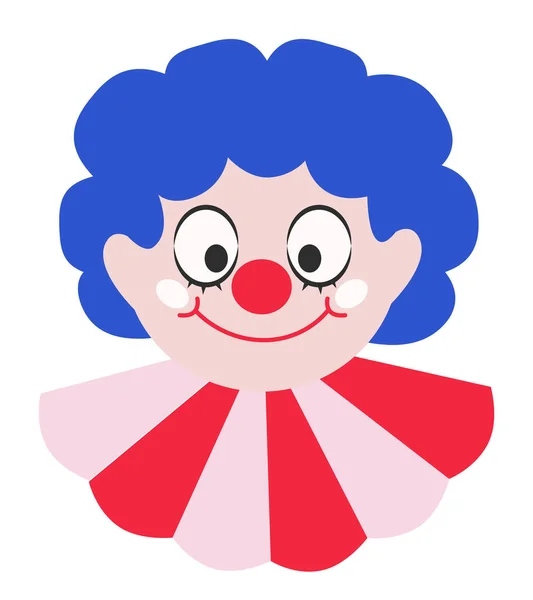 Портрет Клоуна Символ Цирка Плоском Стиле — стоковый вектор