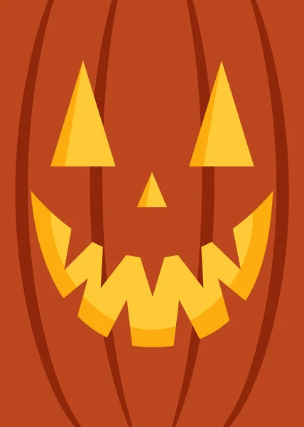 Cartel Forma Cara Calabaza Cartel Halloween Estilo Plano — Vector de stock