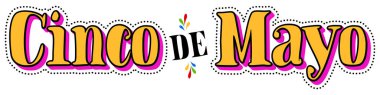 Cinco de Mayo afişi, Meksika fiesta tatil posteri, tebrik kartı yazıları, festival grafik tasarımı, Meksika kutlama dekorasyonu, beyaz arkaplandaki 5 Mayıs renkli parti tipografisi