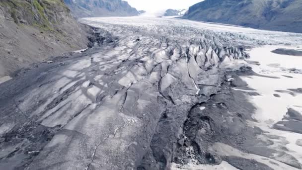 Aeronave Glaciar Skaftafellsjokull Islândia Drone Vídeo Alta Qualidade Geleiras Parque — Vídeo de Stock