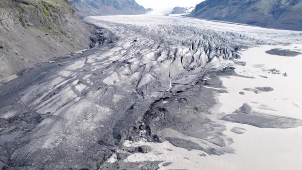 Aerial Skaftafellsjokull Glacier Iceland Drone Inglés Video Alta Calidad Parque — Vídeos de Stock