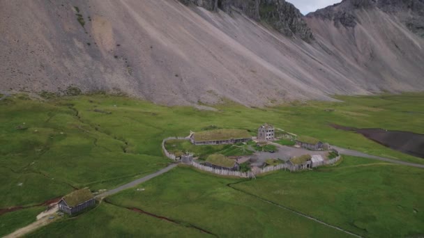 Film Del Viking Village Ambientato Islanda Video Alta Qualità Girato — Video Stock