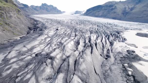 冰岛斯卡夫塔费尔斯约克勒冰川的空中 来自一个无人机 高质量的4K视频 冰岛Vatnajokull国家公园冰川 — 图库视频影像
