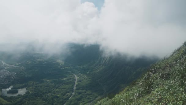 Vistas Desde Escalera Cielo Caminata Por Hawai — Vídeo de stock