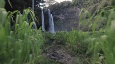 Wailua Şelalesinin insansız hava aracı Kauai, Hawaii