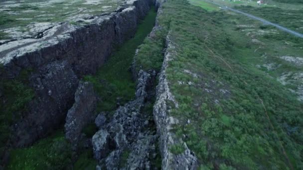 Drone Aerial Thingevellir National Park Islande — Video