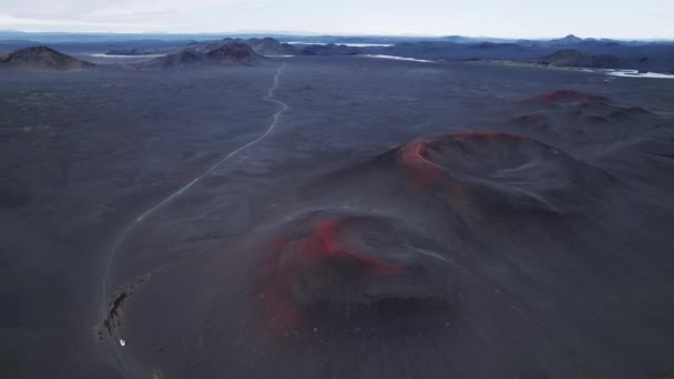 Antena Dronów Islandzkich Wyżynach Wulkanicznych Centralnej Islandii — Wideo stockowe