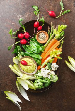 Les crudites tabağı aşağı görünüm