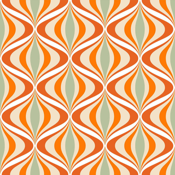 Retro seamless pattern from the 50s and 60s. Seamless abstract Vintage background in sixties style. Vector illustration. eps 10