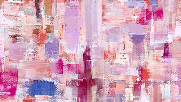 Рожеві Кольорові Малюнки Абстрактні Мазки Картина Маслом Полотні Акрилове Мистецтво — стокове фото