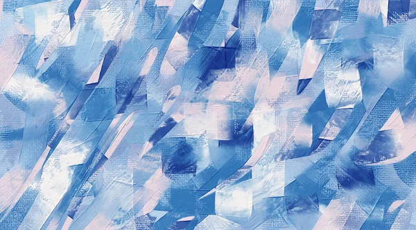 Pintura Óleo Abstrata Moderna Tela Larga Principalmente Arte Acrílica Azul — Fotografia de Stock
